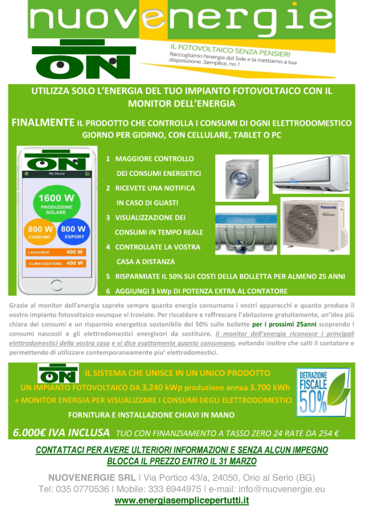 energia semplice per tutti - monitoraggio impianto elettrico - sistema on - controllo energetico